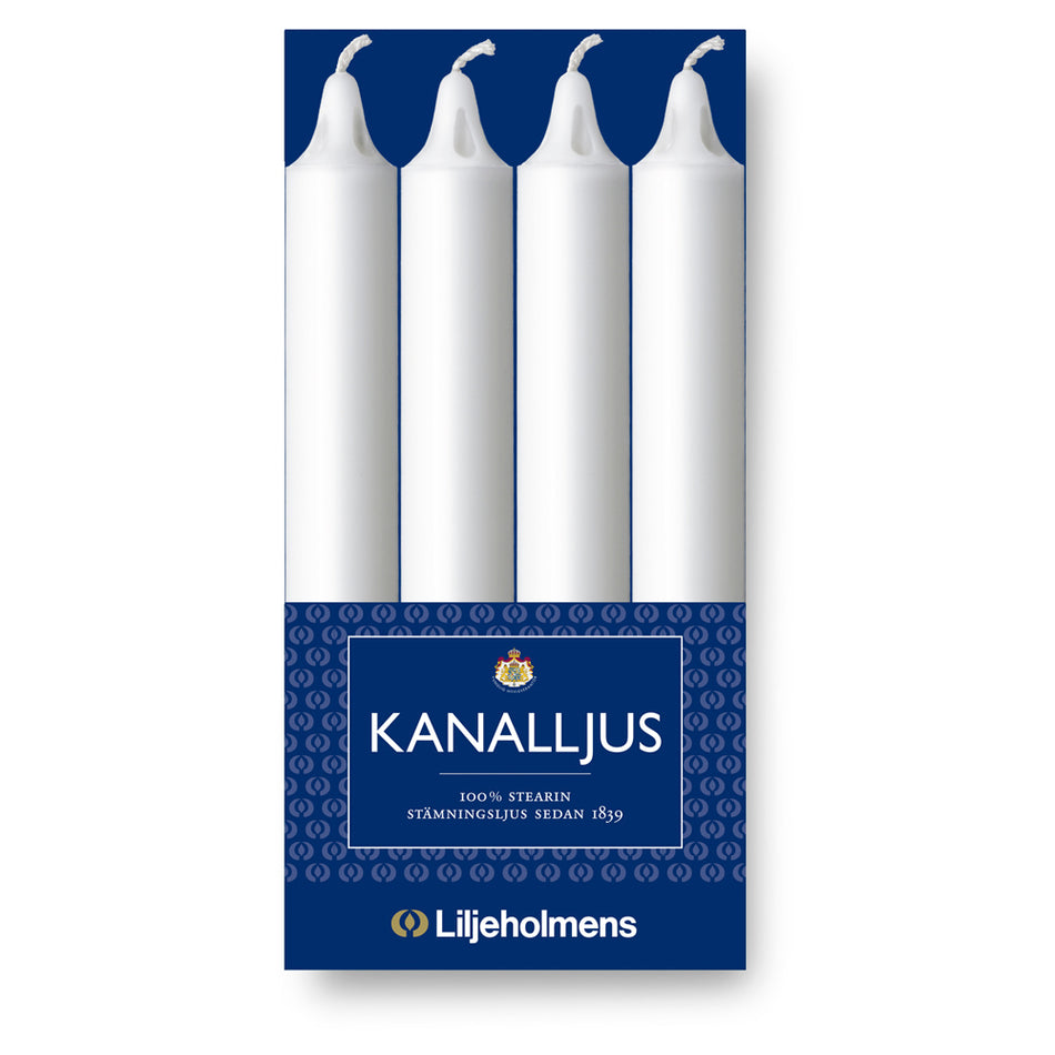 Liljeholmens  - Channel Taper Candles 4 Pcs White