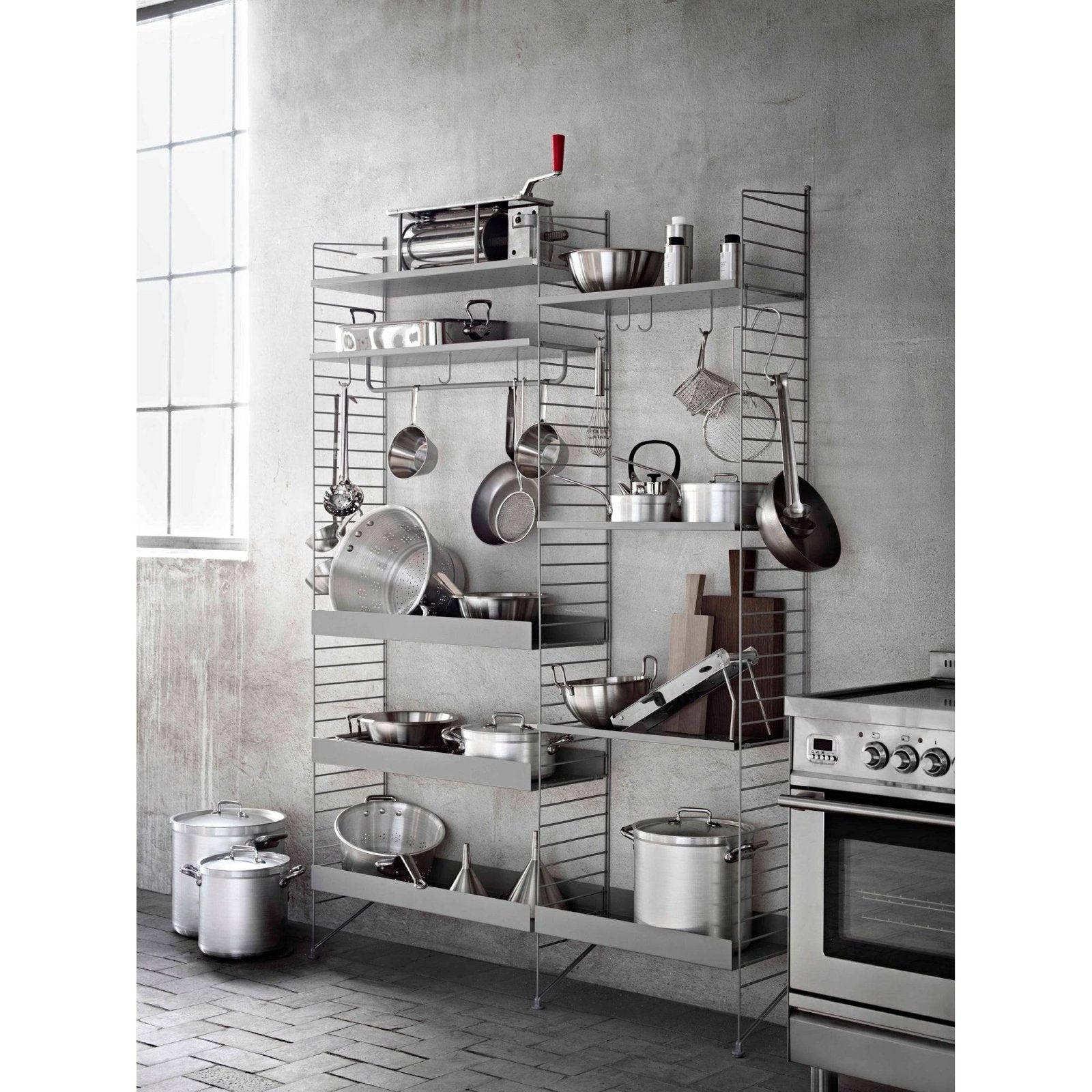 String - Metal Shelf - High & Low Edge - Skandium London