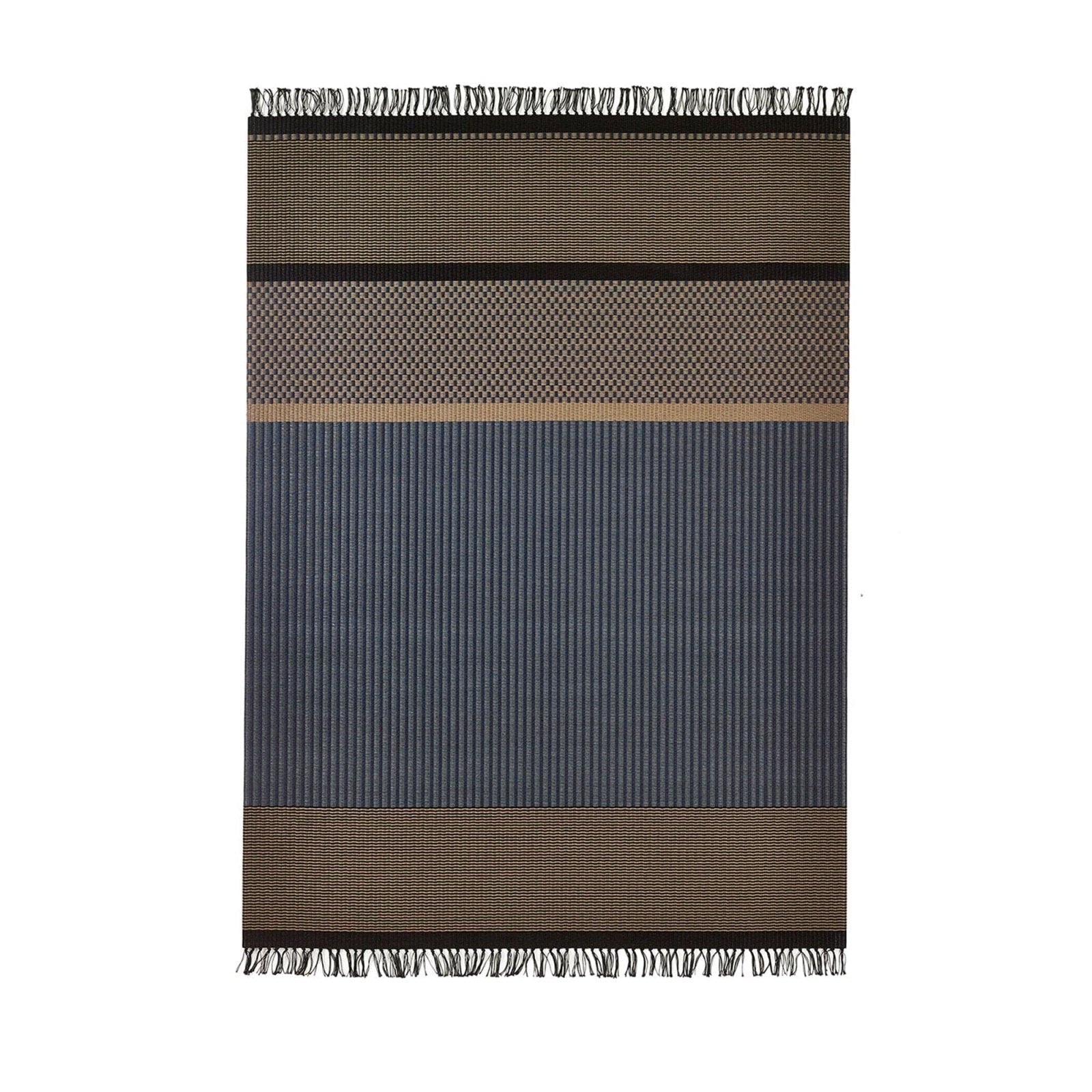 Woodnotes - San Francisco rug, dark blue/nutria, with fringes - Skandium London