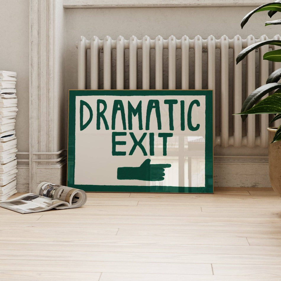 Dramatic Exit Hand Painted Print