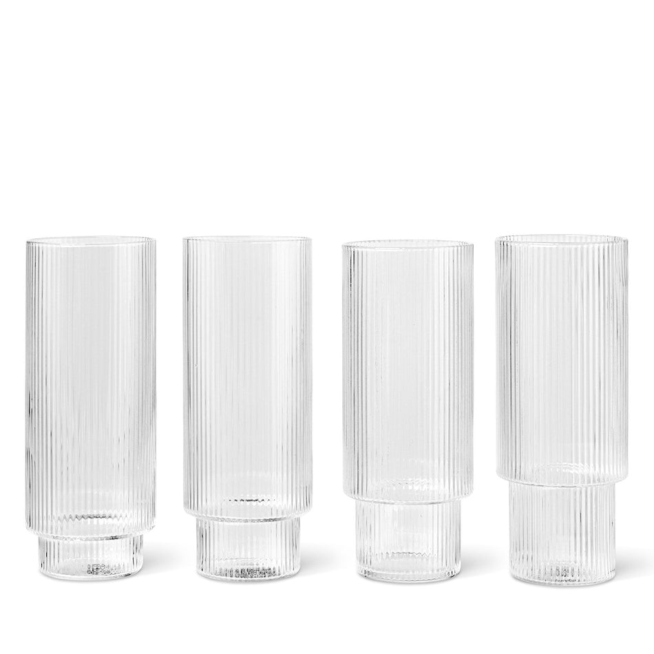 Ripple Long Drink Glasses - Set of 4