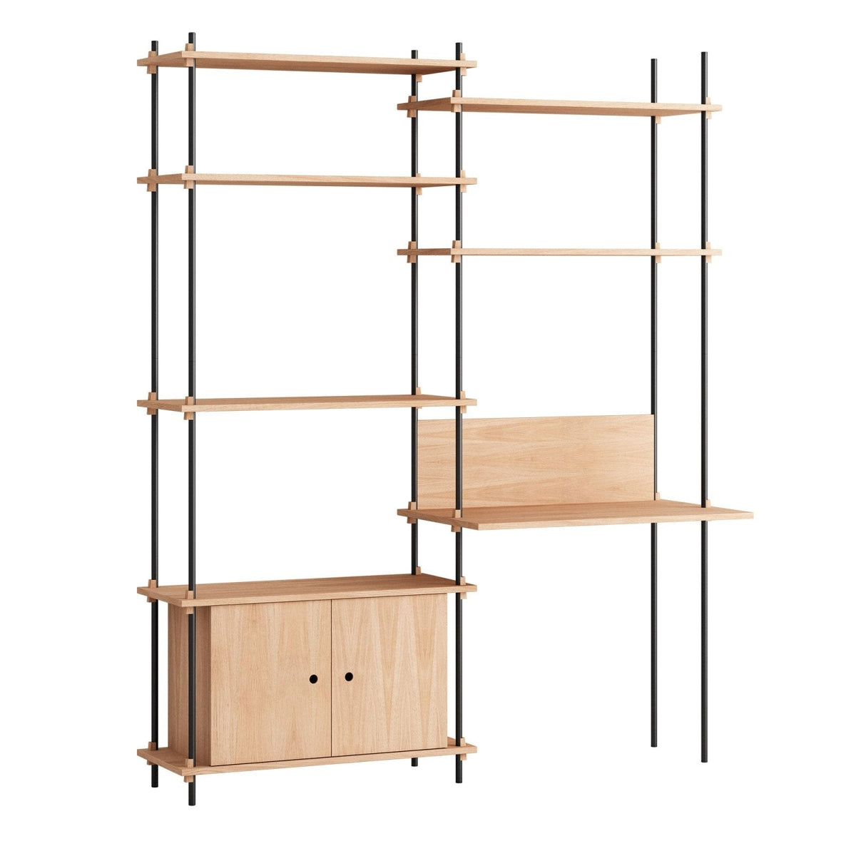 MOEBE - Shelving System – S.200.2.E - Oak/Black - Skandium London