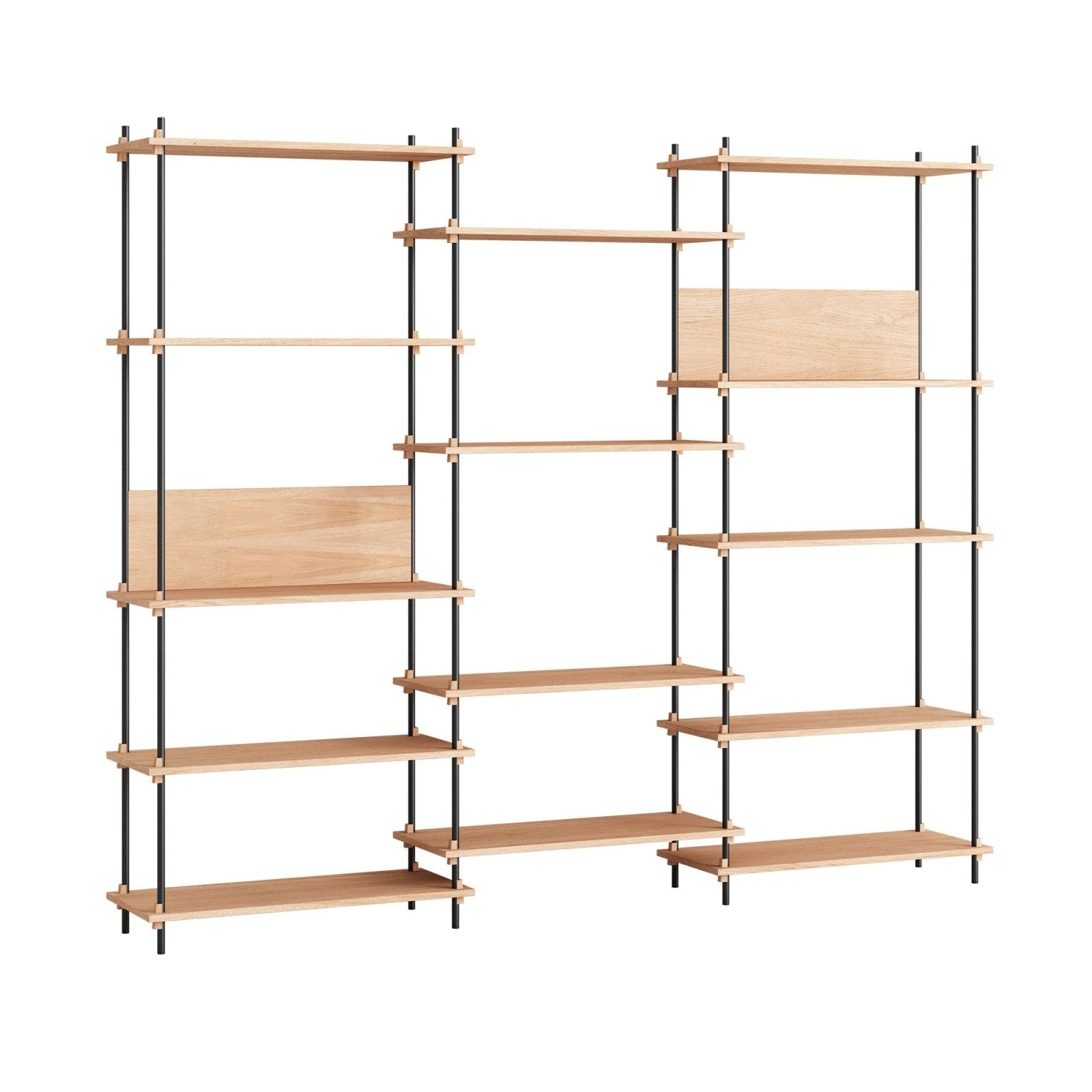 MOEBE - Shelving System – S.200.3.A - Oak/Black - Skandium London