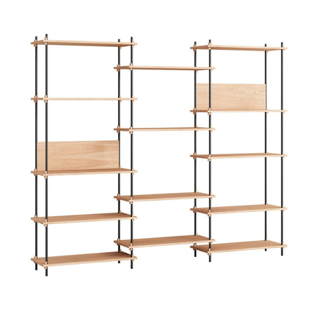 MOEBE - Shelving System – S.200.3.A - Oak/Black - Skandium London