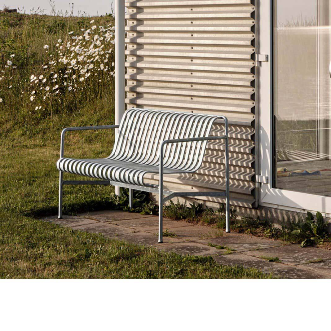 Palissade Dining Bench | Hot Galvanised Steel | HAY | Skandium London