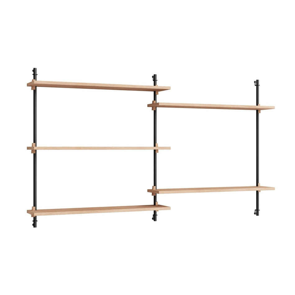 MOEBE - Wall Shelving - WS.85.2 - Oak/Black - Skandium London