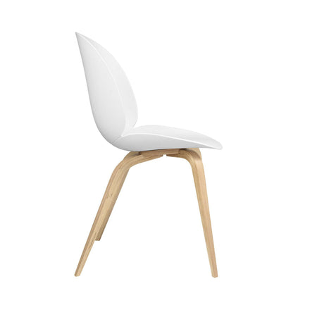 Gubi - Beetle plastic dining chair, wooden legs - Skandium London