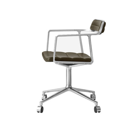 Vipp - VIPP452 - Swivel Chair - Bosco Green Leather - Castors - Skandium London