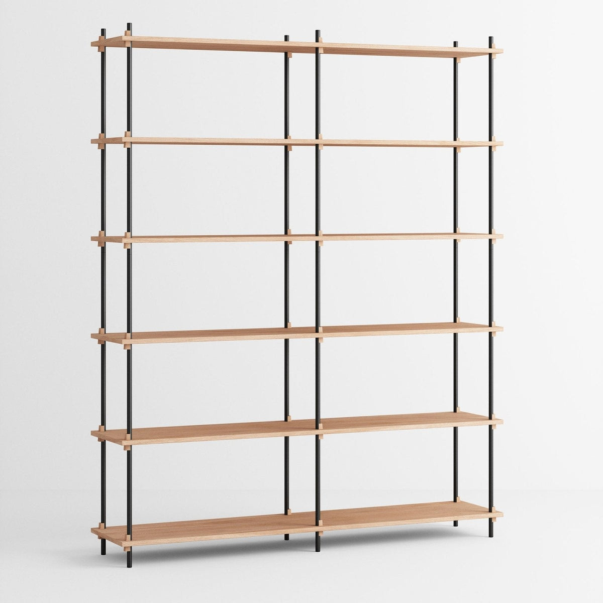 MOEBE - Shelving System – S.200.2.B - Oak/Black - Skandium London