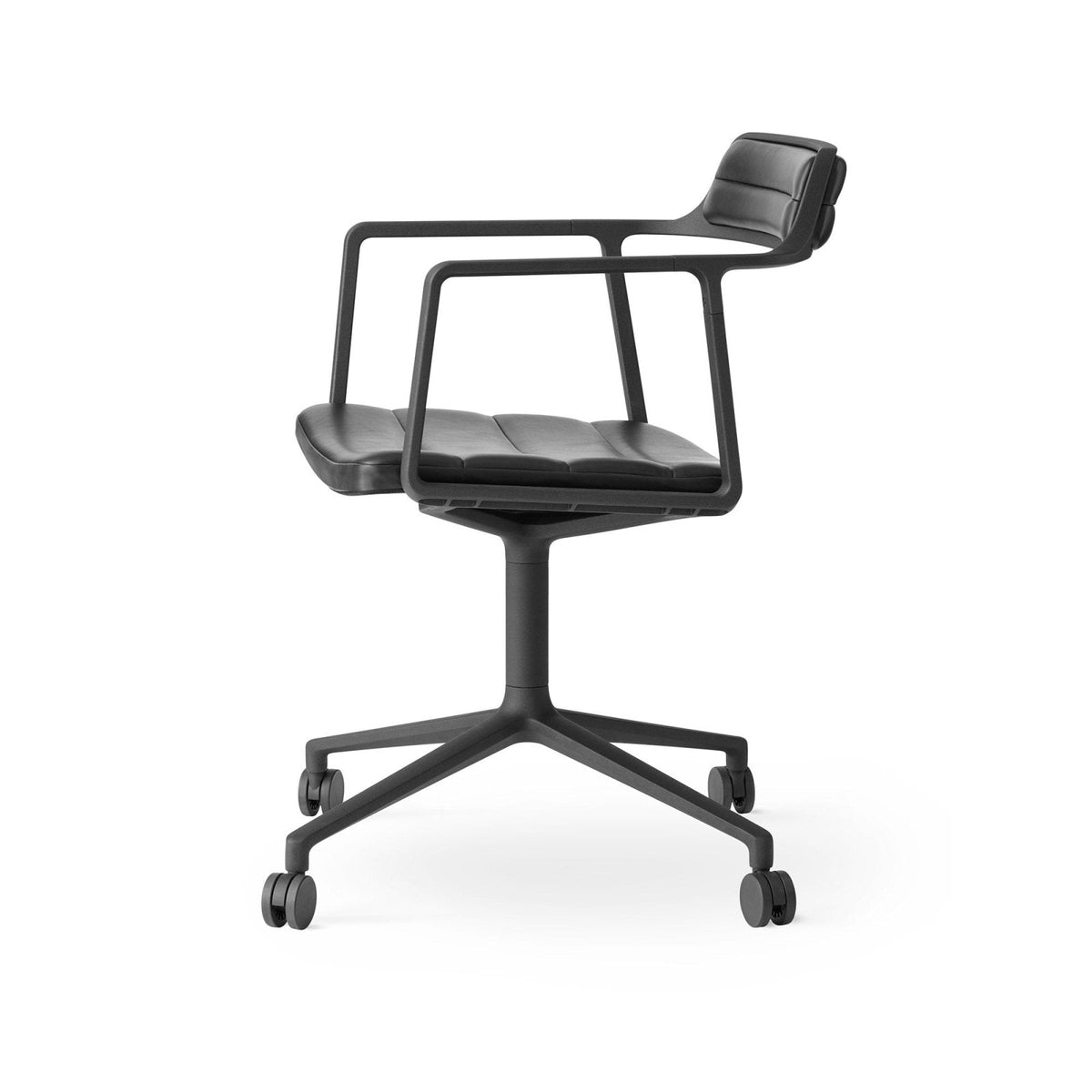 Vipp - VIPP452 - Swivel Chair - Black Leather - Castors - Skandium London