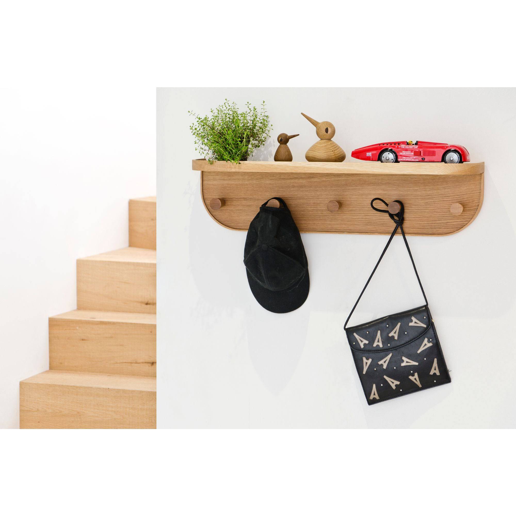 Wireworks - Nook Five Hook Shelf - Oak - Skandium London