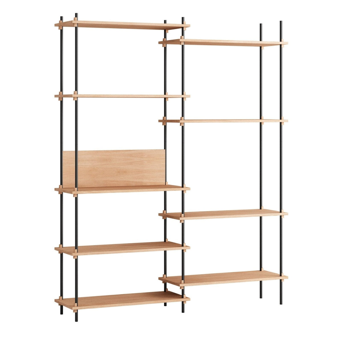 MOEBE - Shelving System – S.200.2.A - Oak/Black - Skandium London