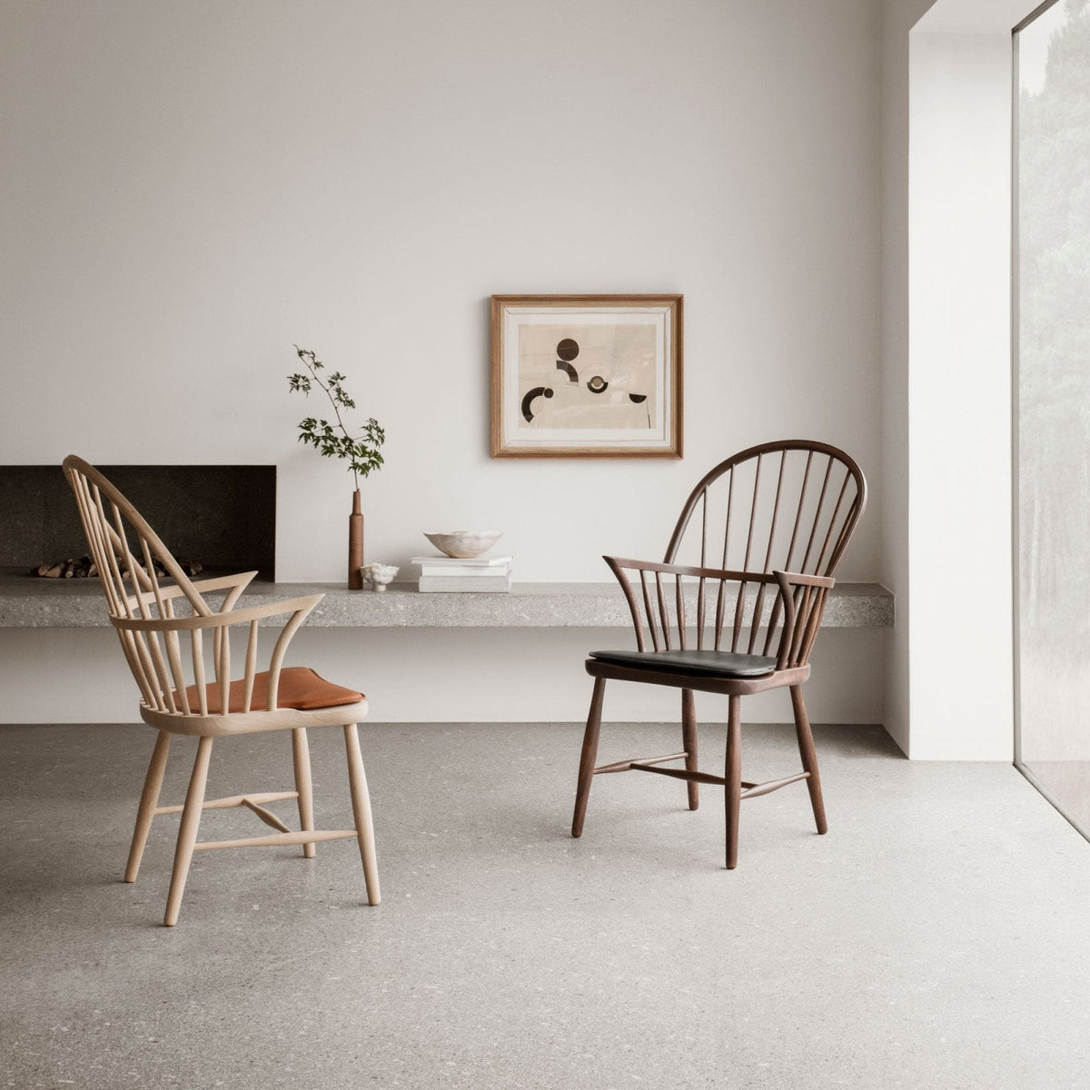 Carl Hansen - FH38 Windsor Chair - Leather Cushion - Skandium London