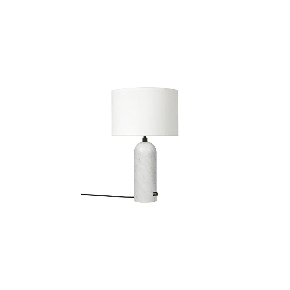 Gravity Table Lamp - Small - White Marble - White Shade (Outlet)