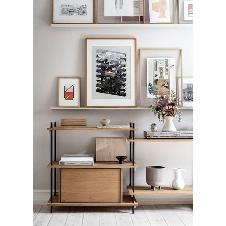 MOEBE - Shelving System – S.200.2.E - Oak/Black - Skandium London