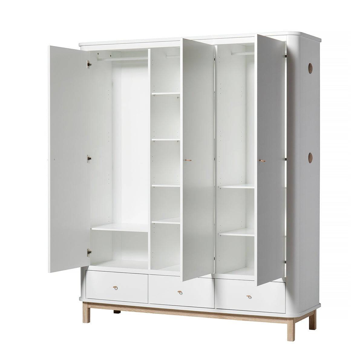 Oliver Furniture - Wardrobe 3 doors white oak - Skandium London