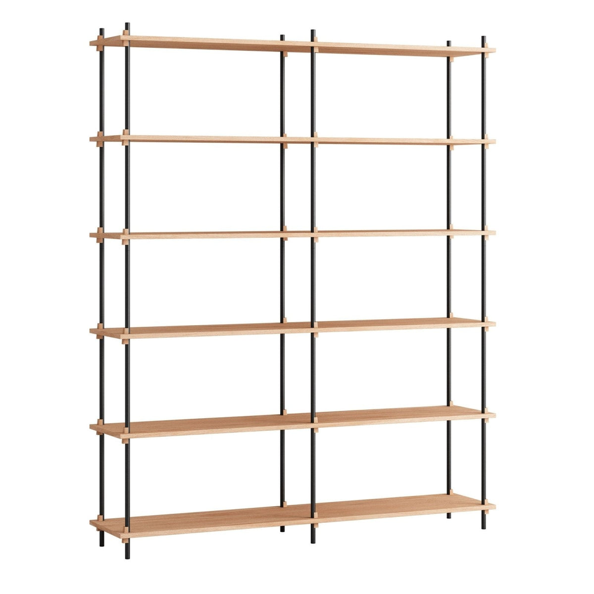 MOEBE - Shelving System – S.200.2.B - Oak/Black - Skandium London