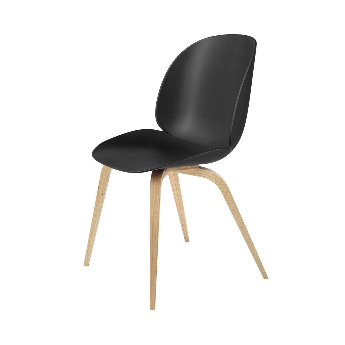 Gubi - Beetle plastic dining chair, wooden legs - Skandium London