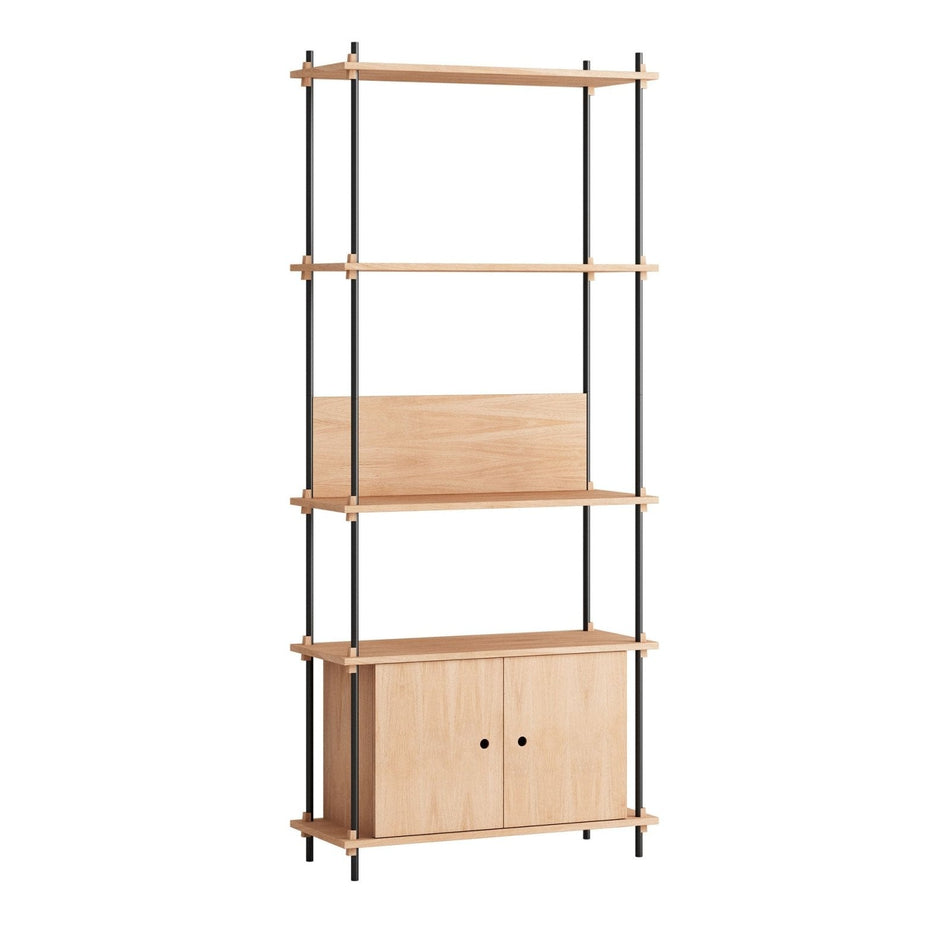 MOEBE - Shelving System – S.200.1.B - Oak/Black - Skandium London