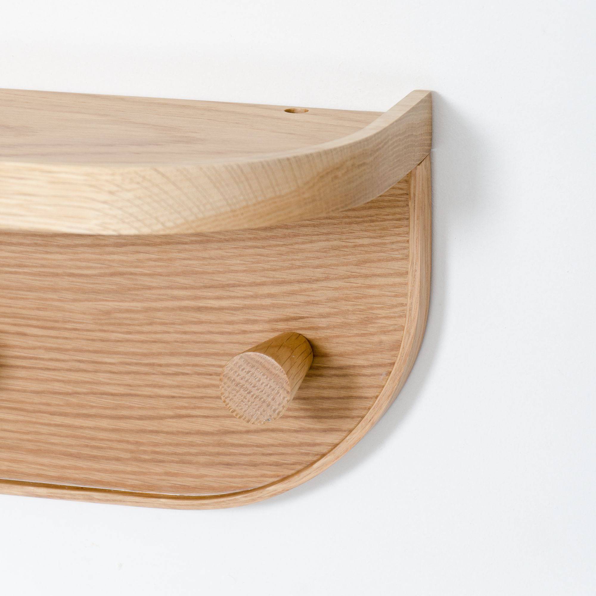 Wireworks - Nook Five Hook Shelf - Oak - Skandium London