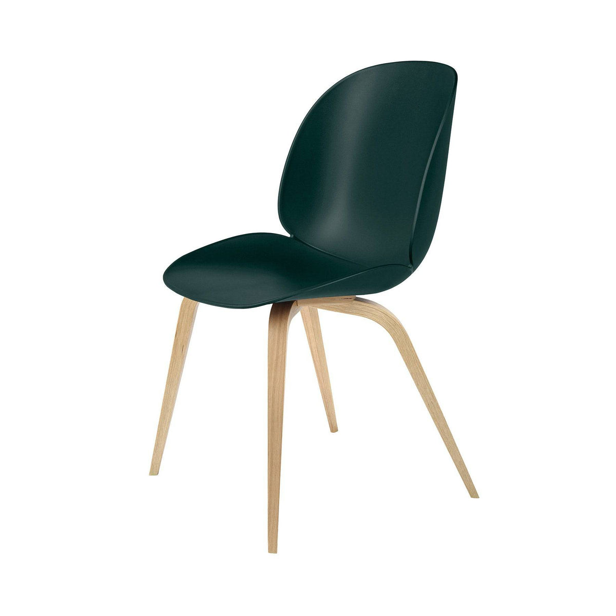 Gubi - Beetle plastic dining chair, wooden legs - Skandium London