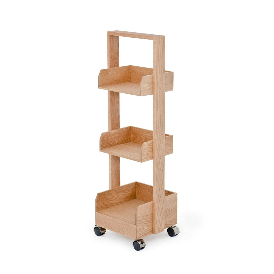 Wireworks - Mini Bookie Roller Shelf - Oak - Skandium London