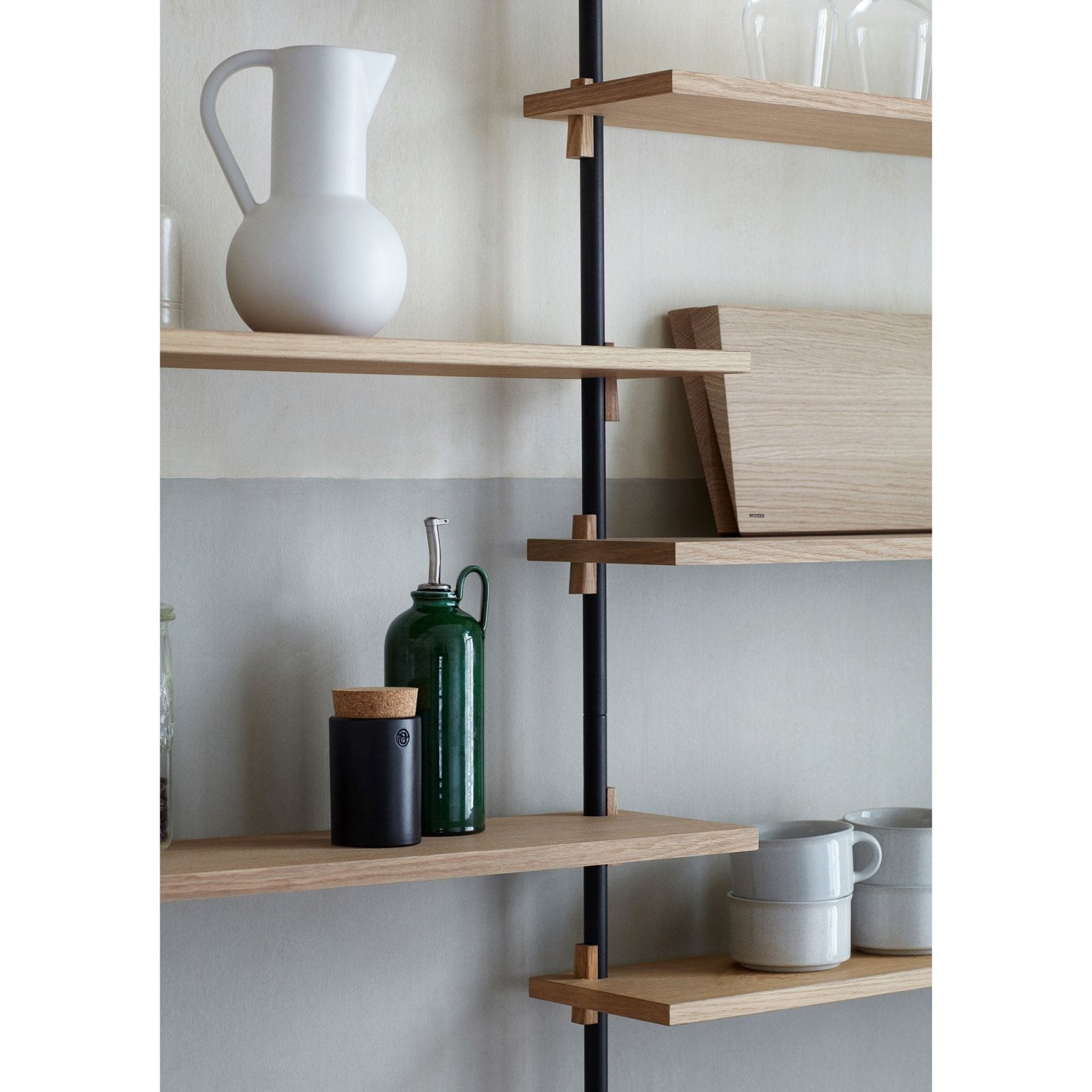 MOEBE - Shelving System – S.200.2.E - Oak/Black - Skandium London