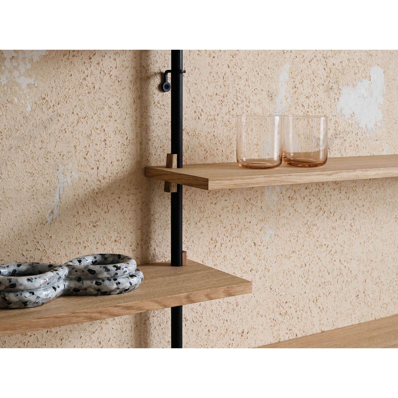 MOEBE - Wall Shelving - WS.65.1 - Oak/Black - Skandium London