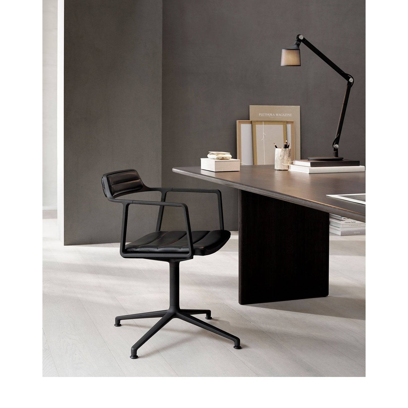 Vipp - VIPP452 - Swivel Chair - Black Leather - Gliders - Skandium London