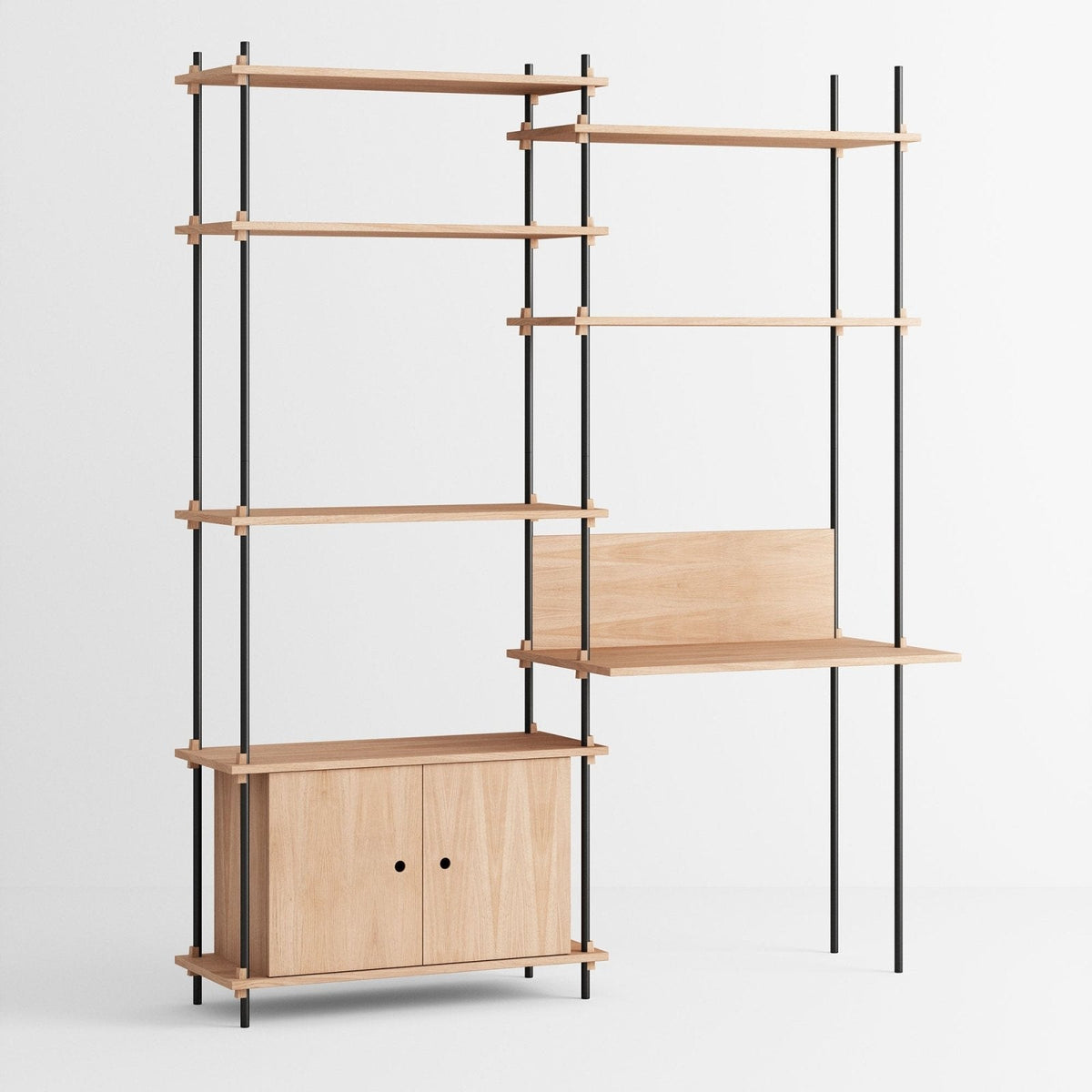 MOEBE - Shelving System – S.200.2.E - Oak/Black - Skandium London