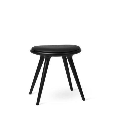 Low Stool With Black Leather Seat | Mater | Skandium London