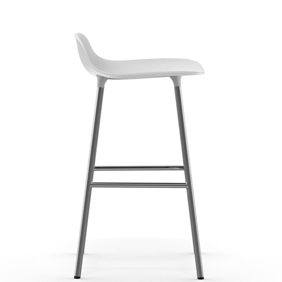 Form Barstool - 65cm - Chrome - White Plastic (Outlet)