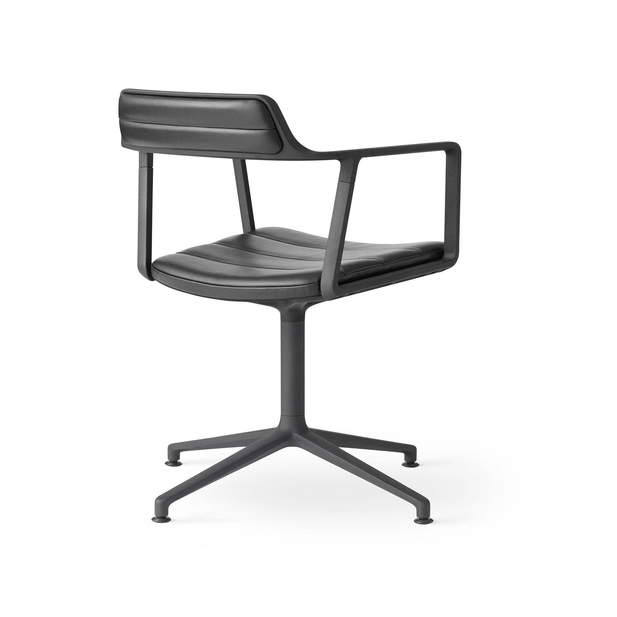 Vipp - VIPP452 - Swivel Chair - Black Leather - Gliders - Skandium London