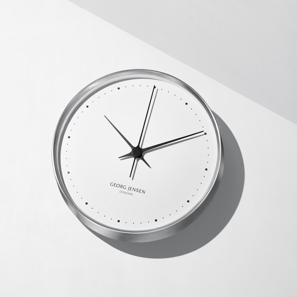 Koppel wall clock - Stainless steel/white dial