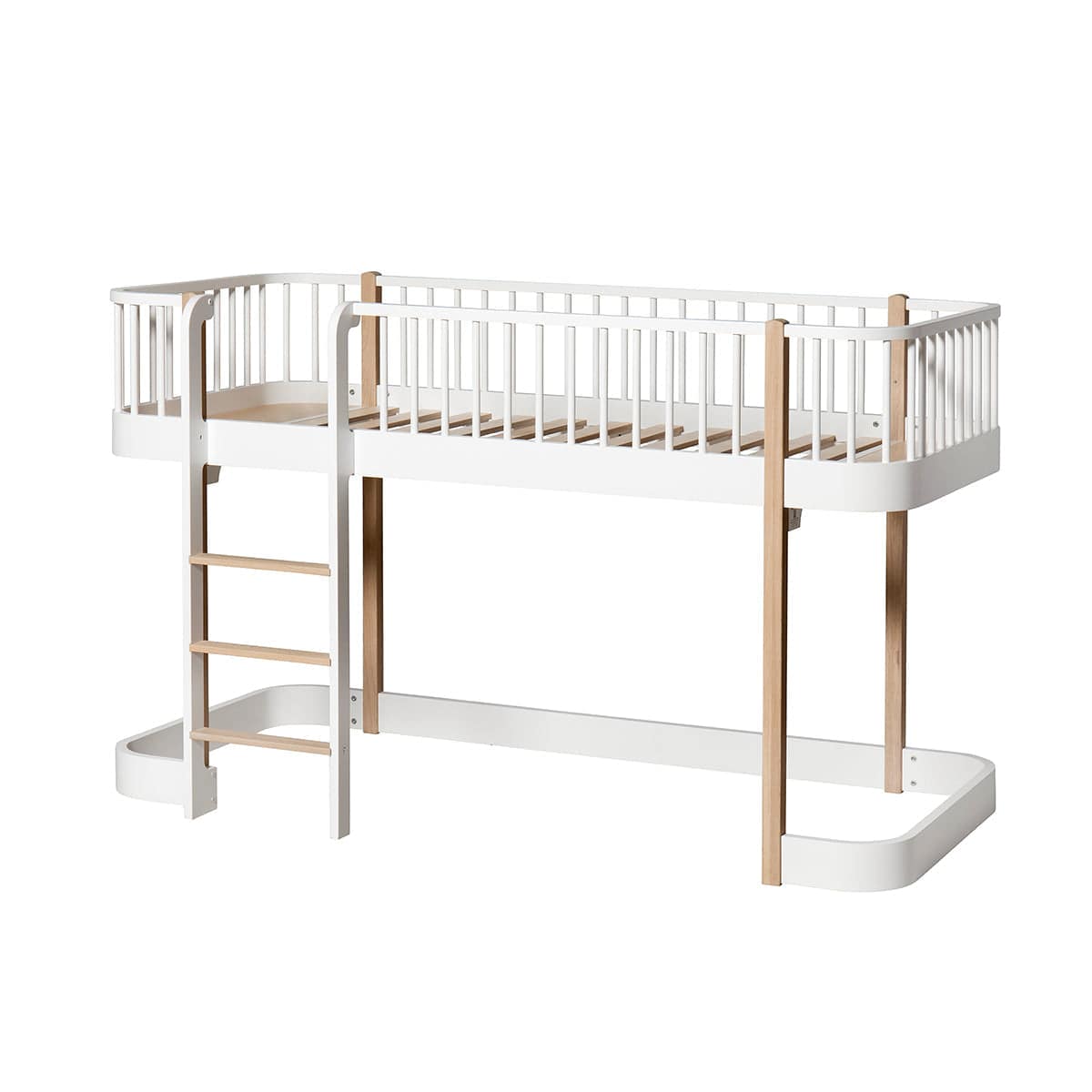 Oliver Furniture - Wood low loft bed, 90x200cm - Skandium London