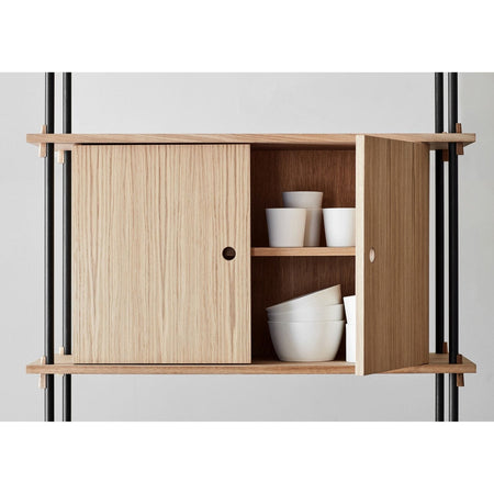 MOEBE - Shelving System – S.200.2.E - Oak/Black - Skandium London