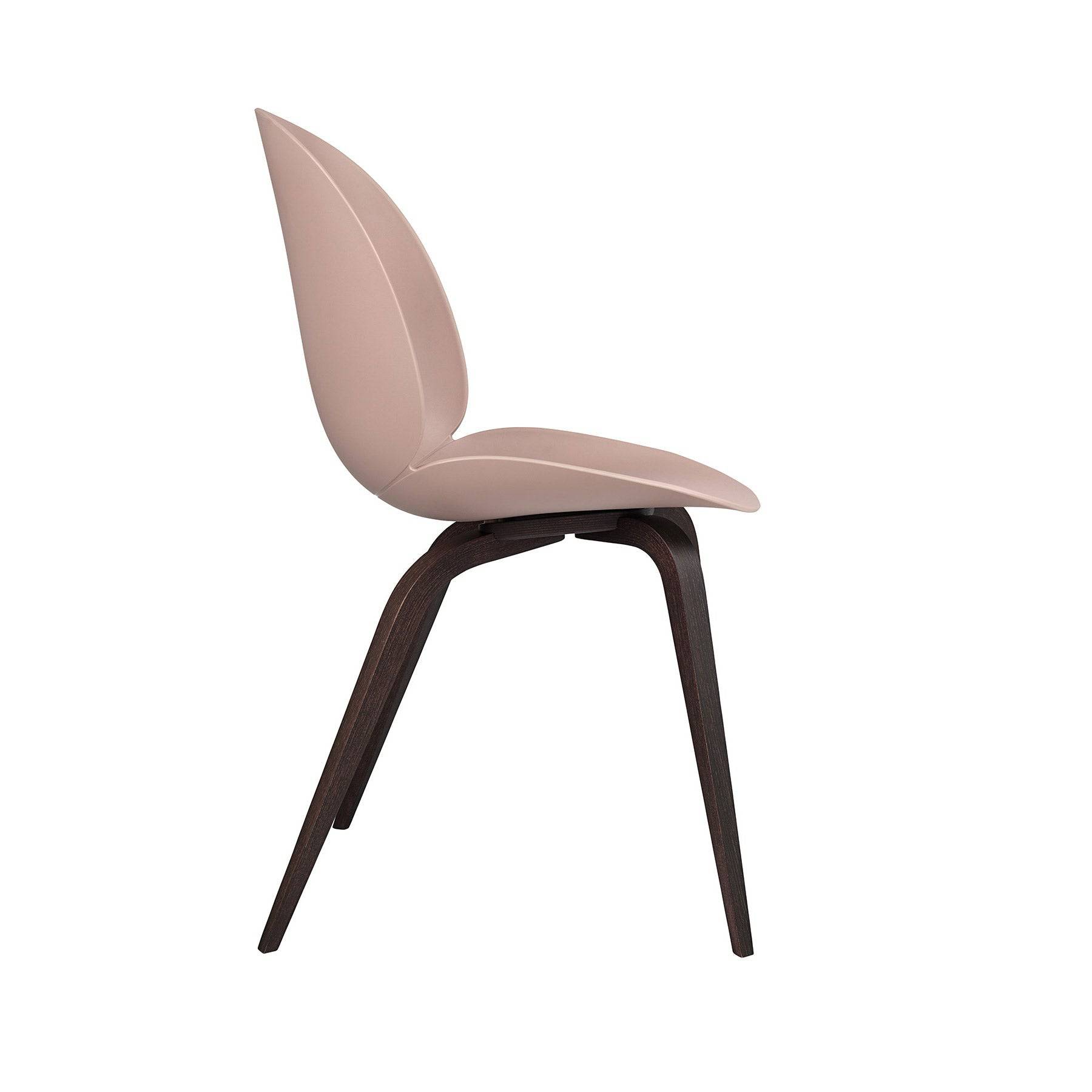 Gubi - Beetle plastic dining chair, wooden legs - Skandium London