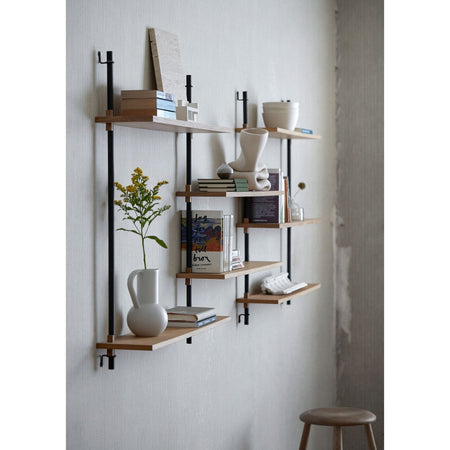 MOEBE - Wall Shelving - WS.65.2 - Oak/Black - Skandium London