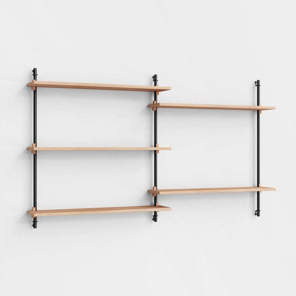 MOEBE - Wall Shelving - WS.85.2 - Oak/Black - Skandium London