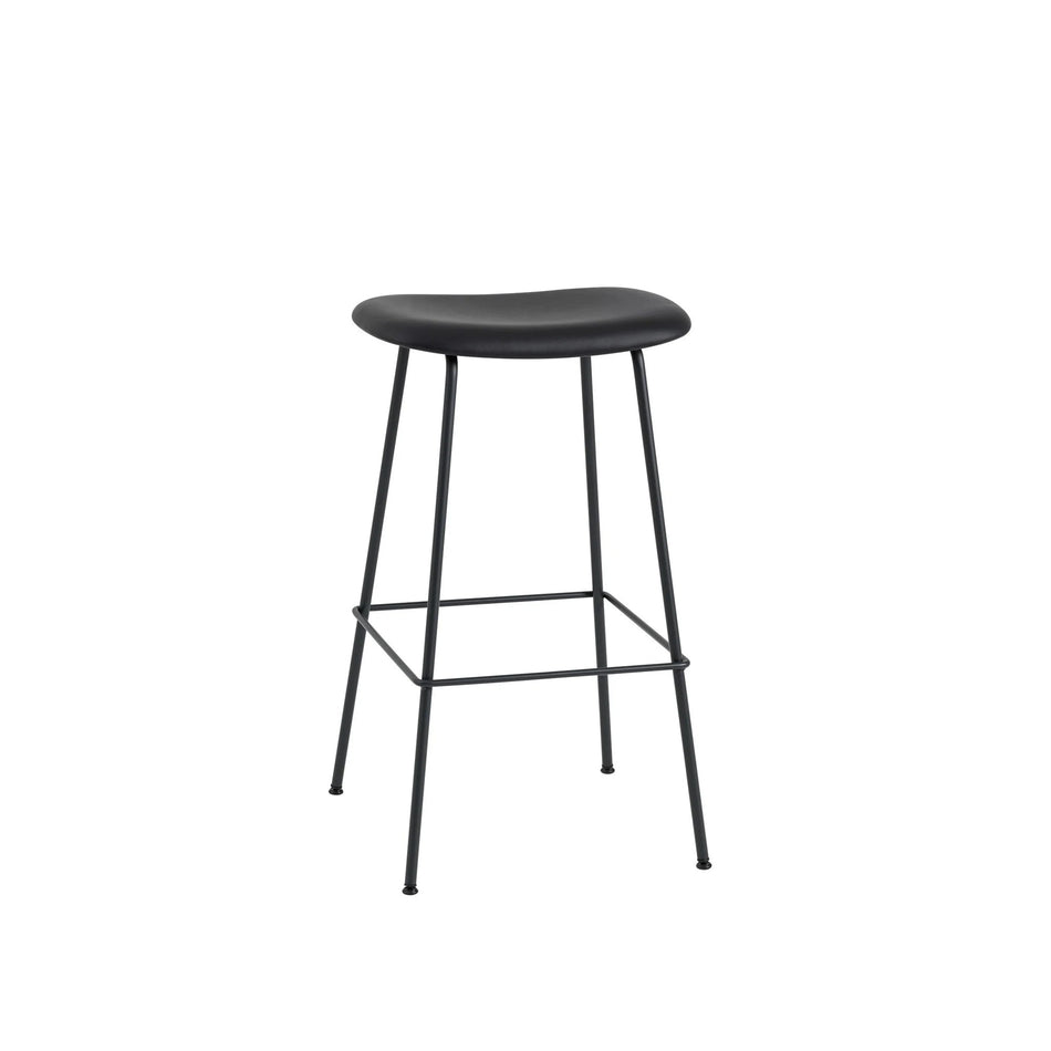 Fiber bar stool, tube base H:75cm- Black- Black (Outlet)