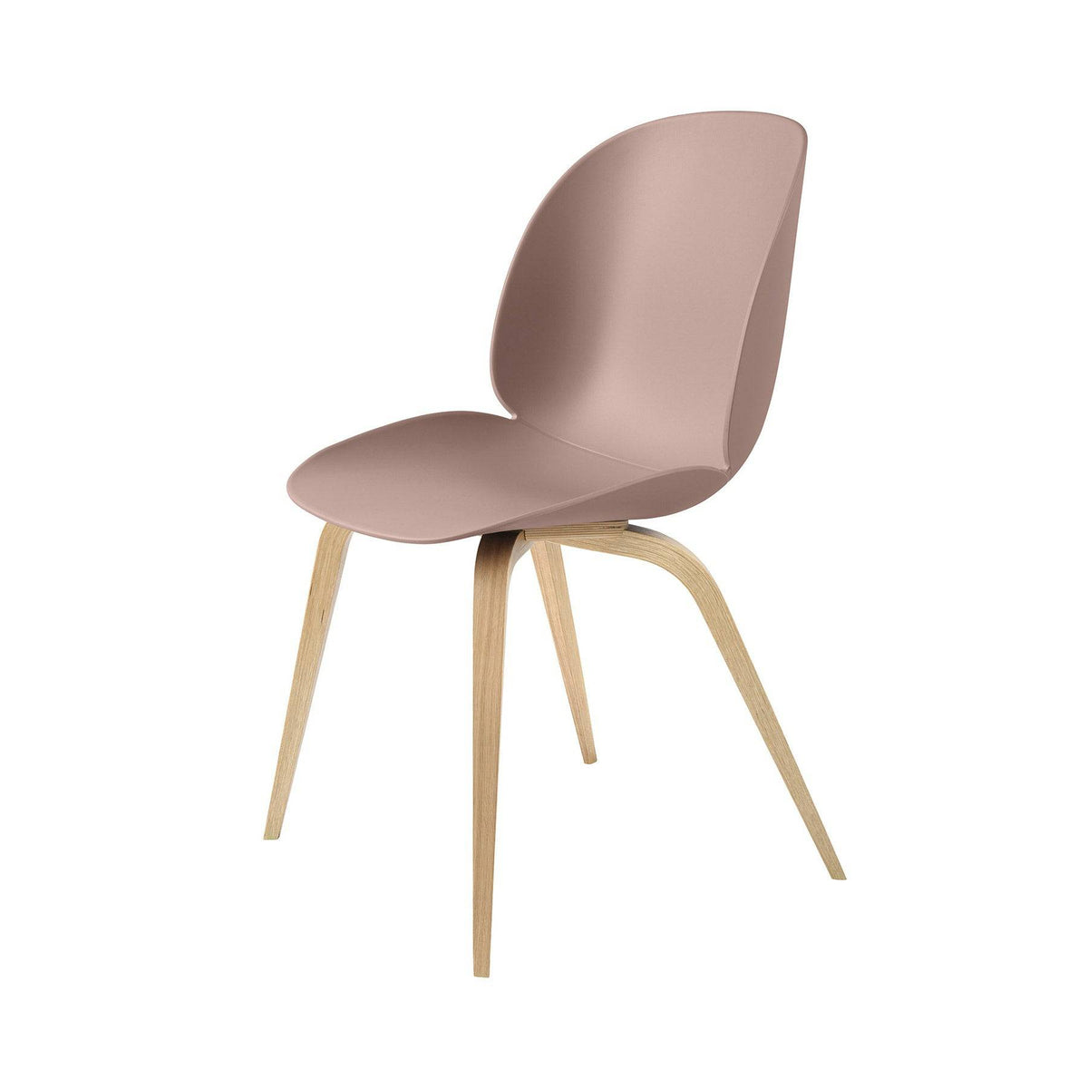 Gubi - Beetle plastic dining chair, wooden legs - Skandium London