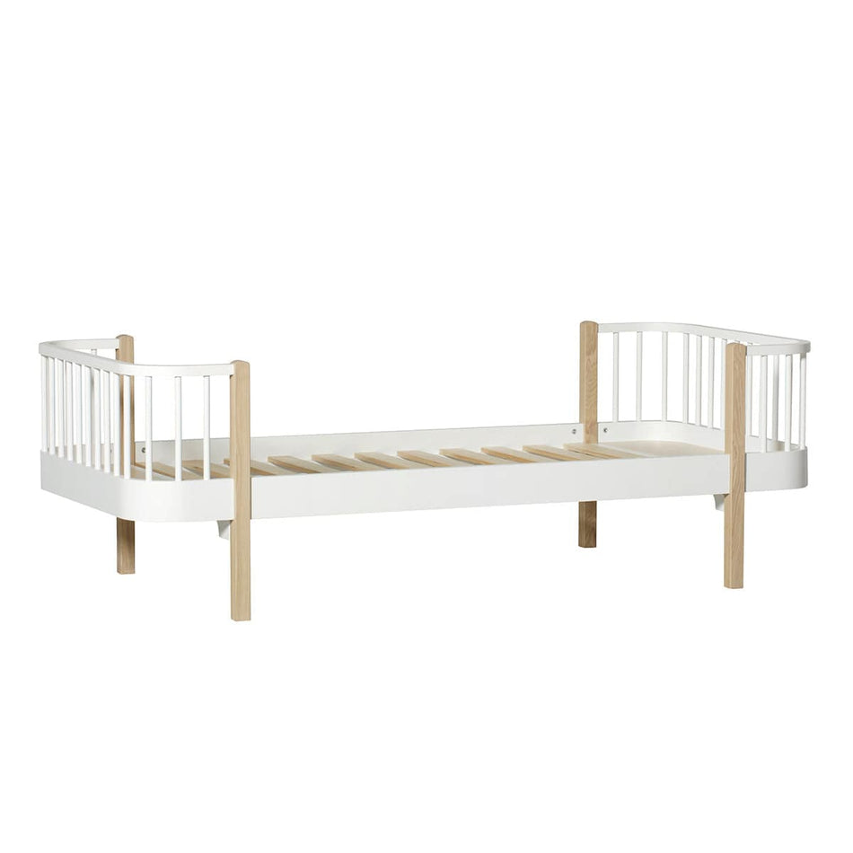 Oliver Furniture - Wood Collection Bed, 90x200 cm, white/oak - Skandium London