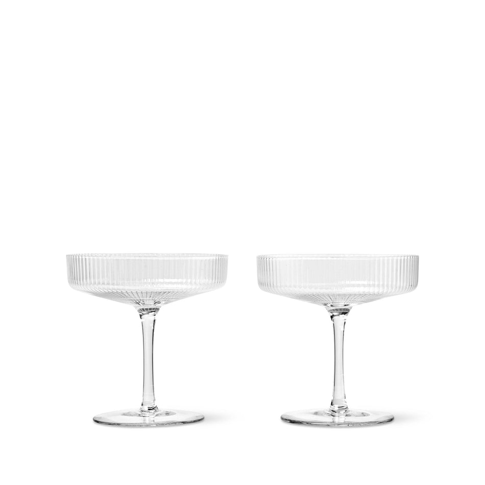 Ripple Champagne Saucers - Set of 2 - Clear