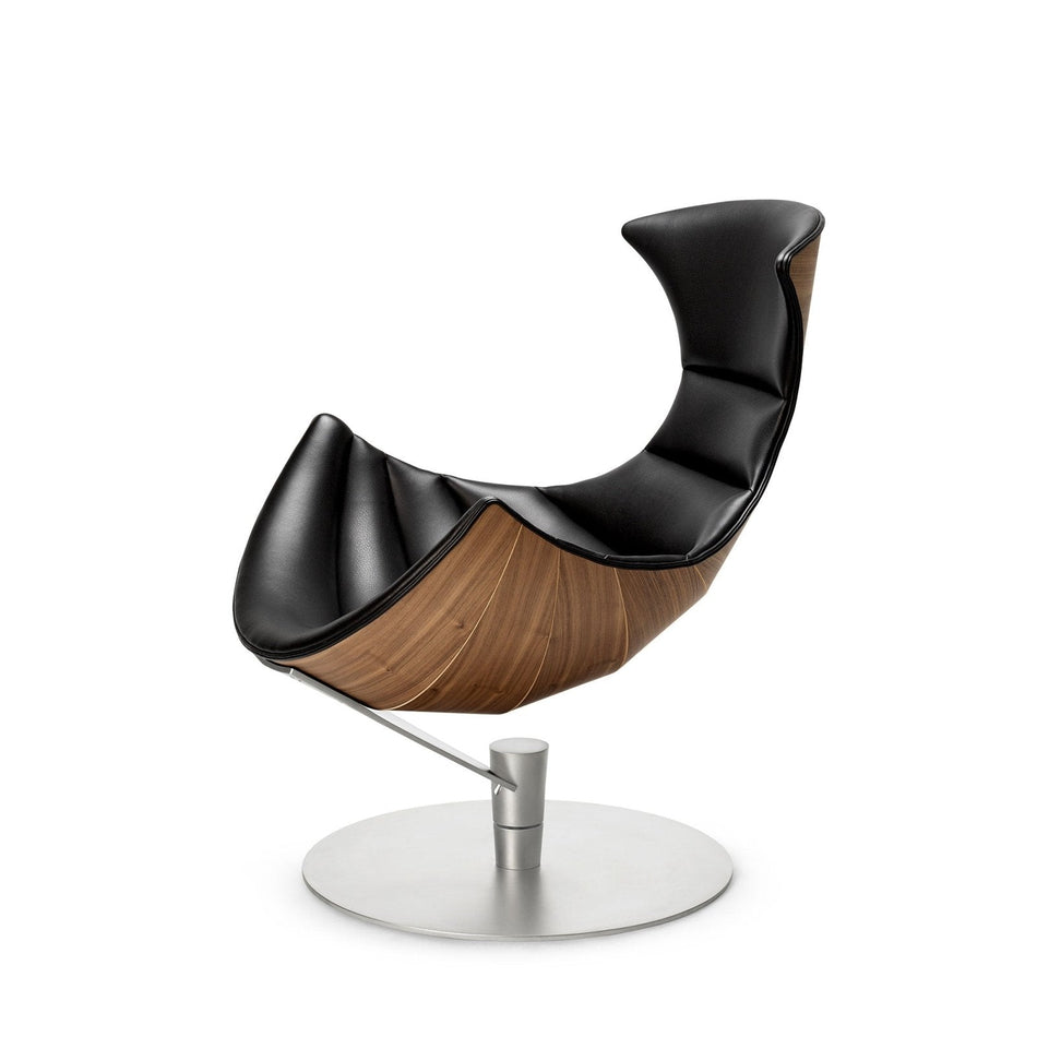 Bruunmunch - Lobster Lounge Chair - Walnut, Satin Chrome Base - Skandium London