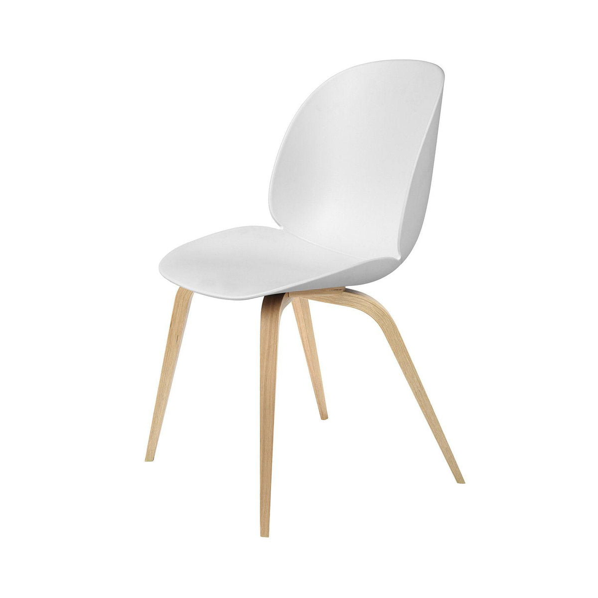 Gubi - Beetle plastic dining chair, wooden legs - Skandium London