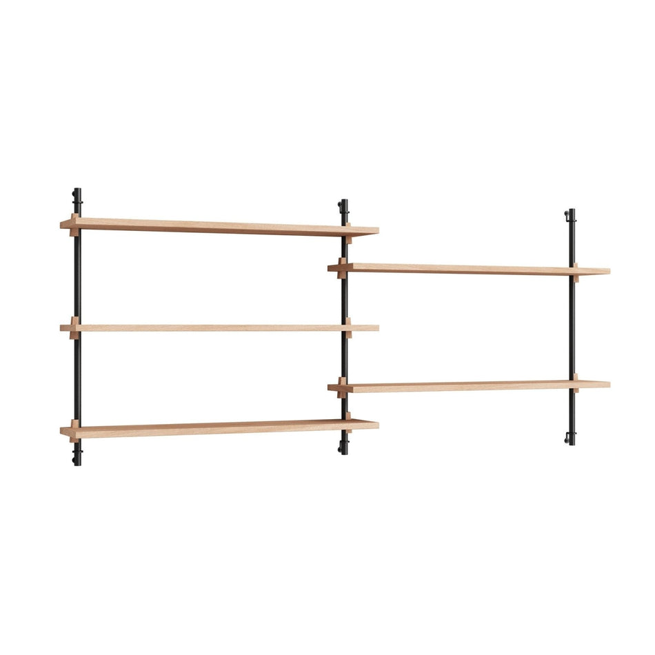 MOEBE - Wall Shelving - WS.65.2 - Oak/Black - Skandium London