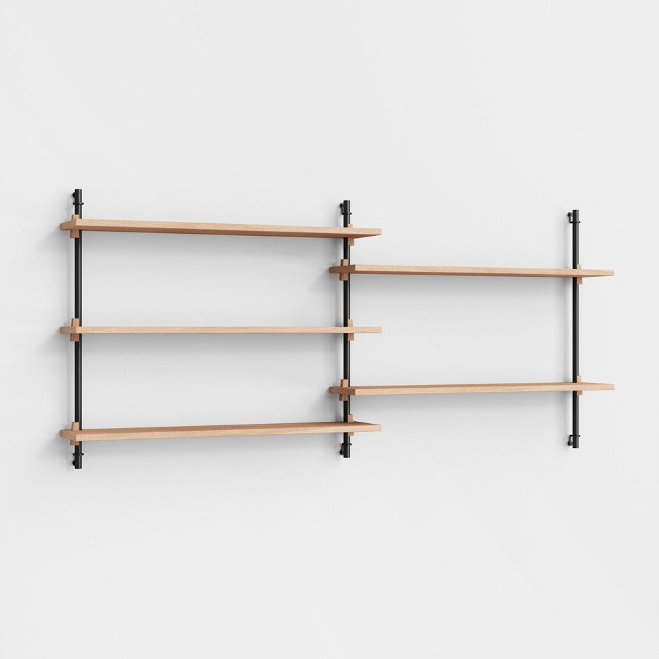 MOEBE - Wall Shelving - WS.65.2 - Oak/Black - Skandium London