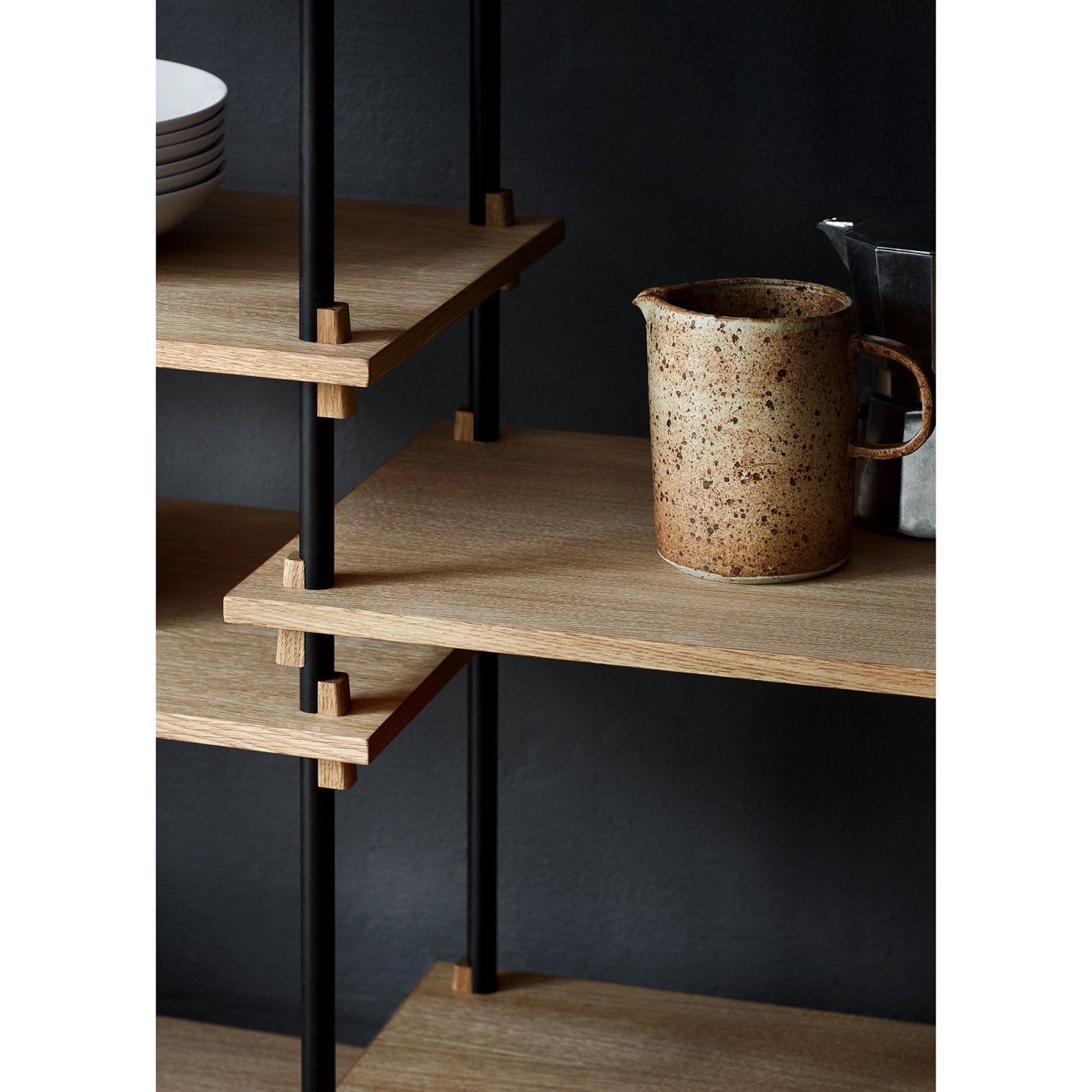 MOEBE - Shelving System – S.200.2.E - Oak/Black - Skandium London