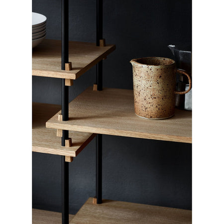 MOEBE - Shelving System – S.200.2.E - Oak/Black - Skandium London